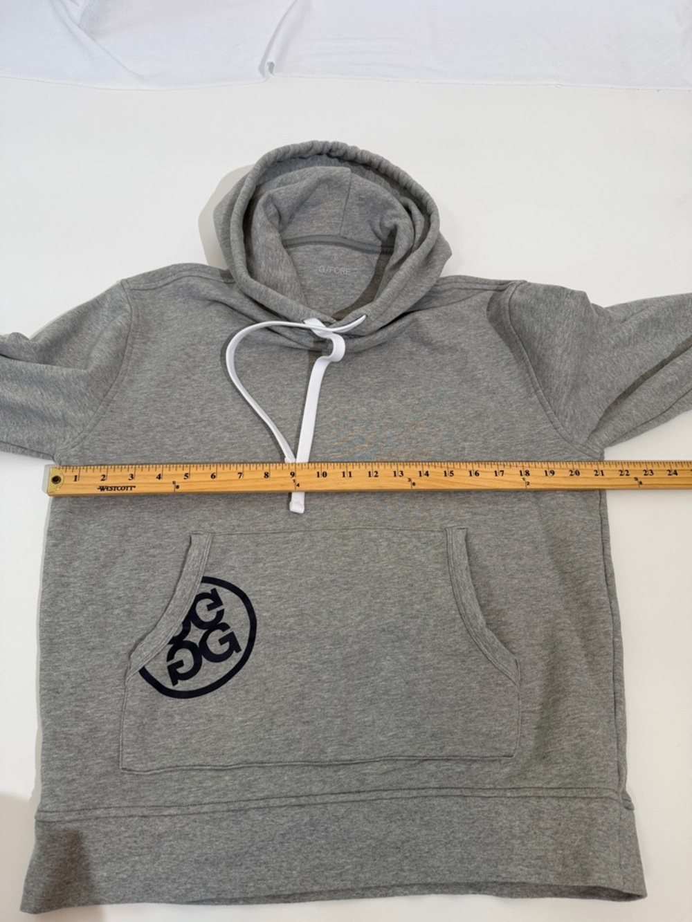 G/FORE Logo Pullover Hoodie Size M Gray And Navy EUC - Picture 5 of 8